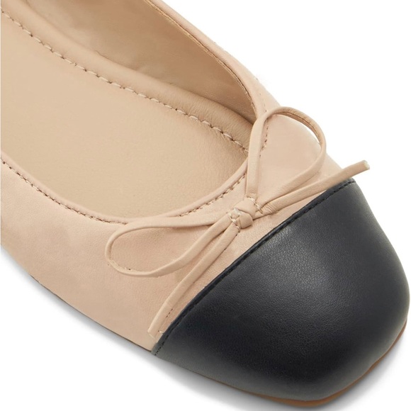 Designer inspired Women Cap Toe Slip On Ballet Flats Matte Smooth Beige 9 M US - Picture 2 of 5